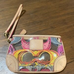 COACH LTD Leather & PVC MULTICOLOR SCRIBBLE WRISTLET Wallet